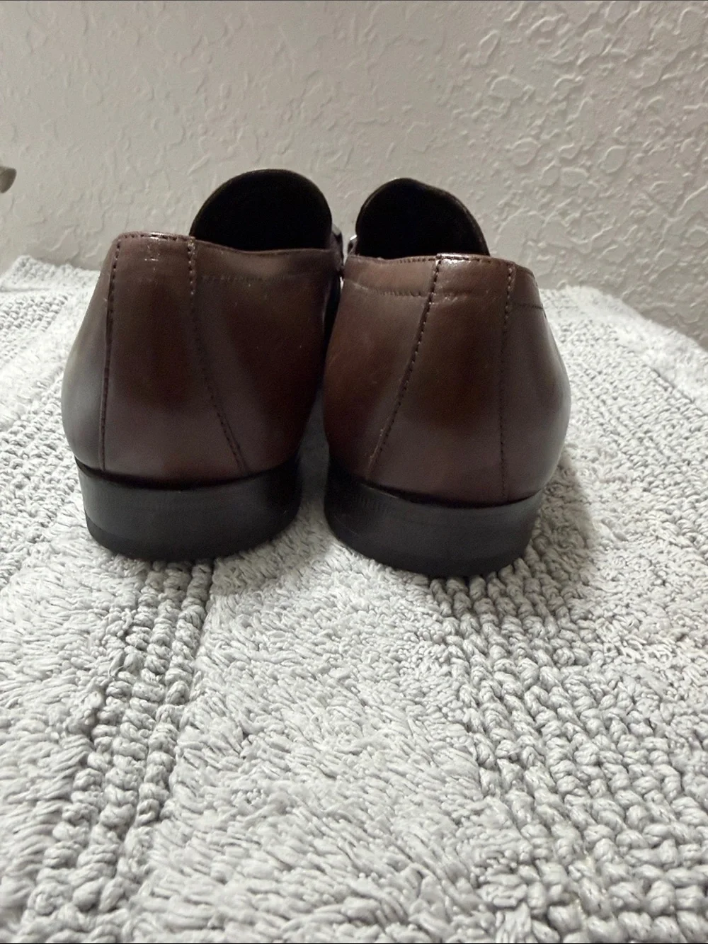 Hugo Brown Leather Slip-On Loafers for Men